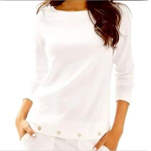 NWT Lilly Pulitzer Jojo Top - Boatneck Size L (Resort White)